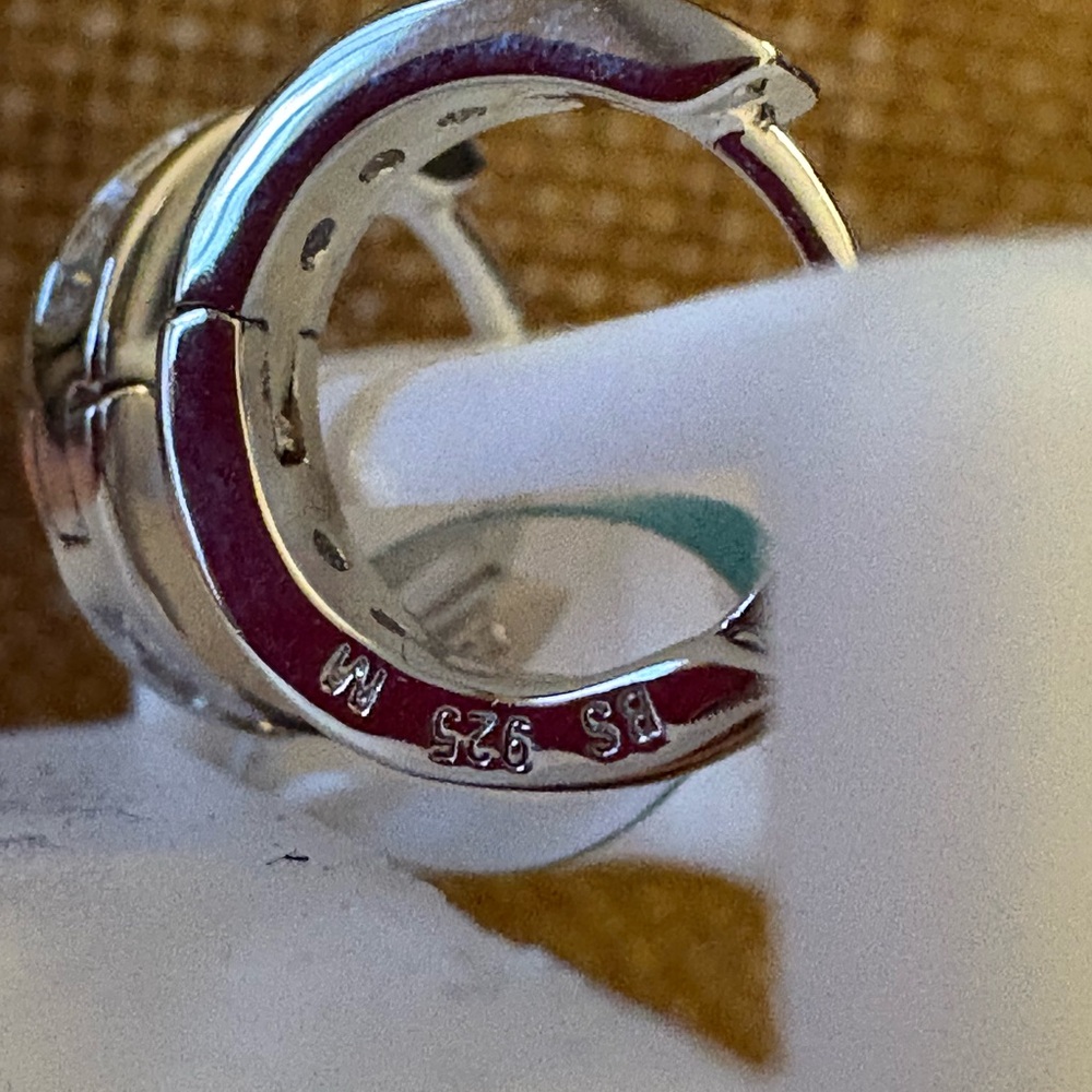 Solid Sterling Silver VVSD Moissanite Huggie Hoops New with Tags - Picture 4 of 6